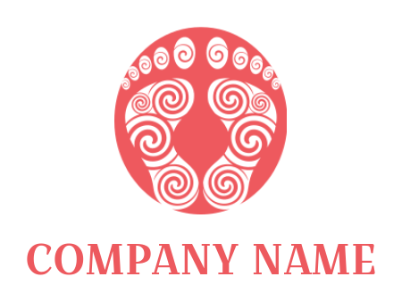generate a spa logo swirls in feet prints in circle - logodesign.net