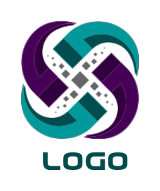 IT logo swoosh and pixels forming abstract shape