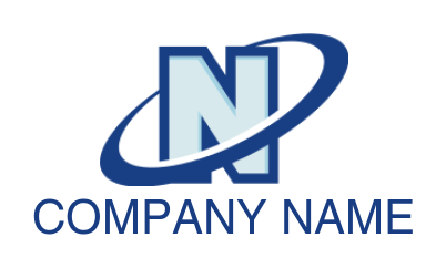 alphabet logo maker swoosh around Letter N