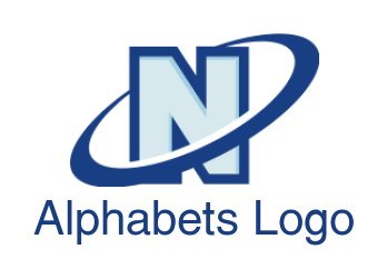 alphabet logo maker swoosh around Letter N