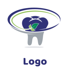 orthodontist logo image teeth in oval swoosh