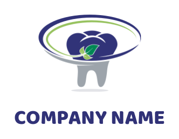 medical logo image teeth in oval shape swoosh