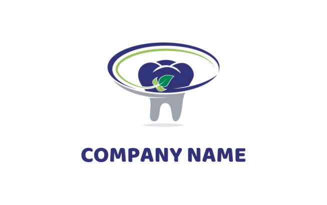 medical logo image teeth in oval shape swoosh