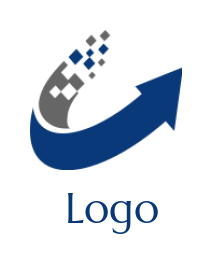 IT logo icon swoosh arrow with pixels - logodesign.net