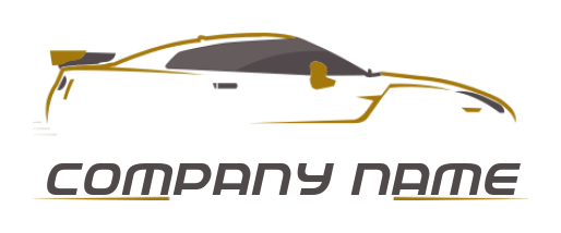generate an auto logo outline of a sports car