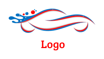 Auto logo swoosh car wash with water