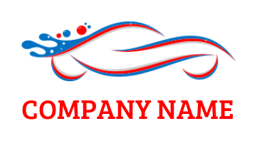 Auto logo swoosh car wash with water