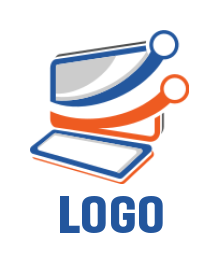 IT logo illustration swoosh circuit across LCD