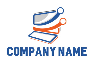 IT logo illustration swoosh circuit across LCD