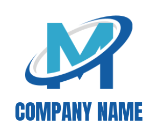 alphabets logo swoosh incorporated with Letter M