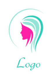 make a beauty logo swoosh over girl side profile with hair - logodesign.net