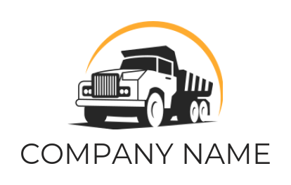 transportation logo template swoosh over heavy truck - logodesign.net