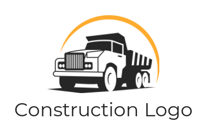 transportation logo template swoosh over heavy truck - logodesign.net