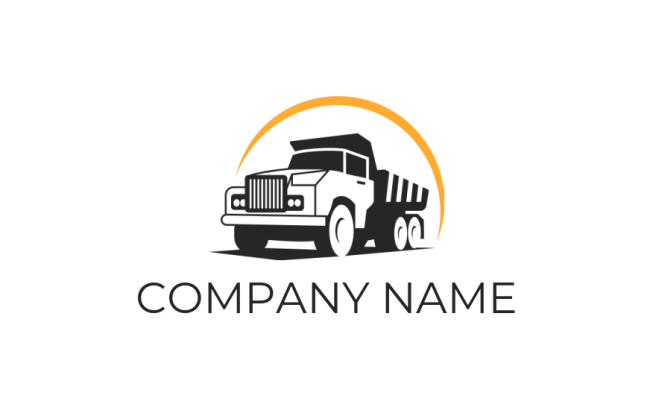 transportation logo template swoosh over heavy truck - logodesign.net
