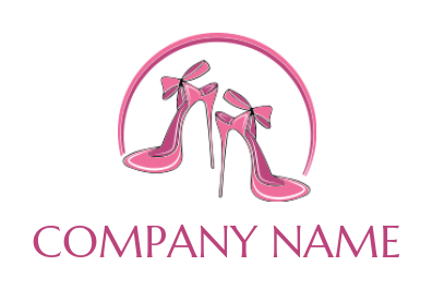 swoosh over heel shoes logo with ribbons 