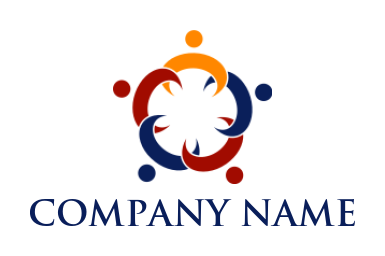 community logo template swoosh people in rotation