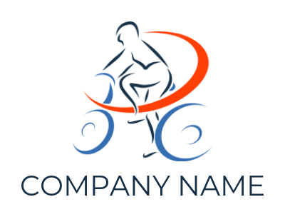 generate a fitness logo swoosh person on bicycle - logodesign.net