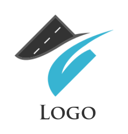 make a logistics logo icon swoosh water on road