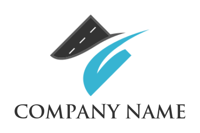 make a logistics logo icon swoosh water on road