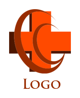 medical logo crescent around orange cross