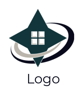 real estate logo swooshes around star window