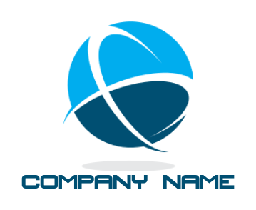 marketing logo online Swooshes creating globe and Initial F - logodesign.net