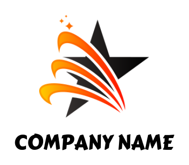 make a consulting logo swooshes over black star