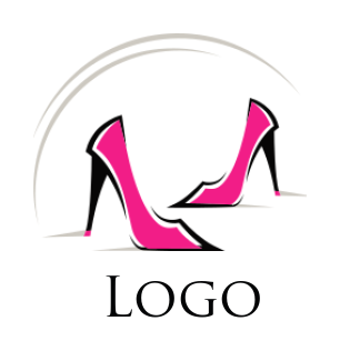 fashion logo template swooshes over high heel shoes