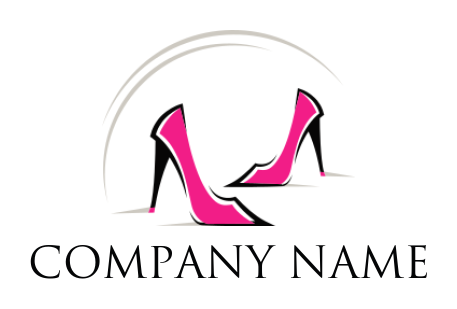 fashion logo template swooshes over high heel shoes - logodesign.net