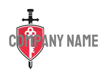 insurance logo sword and key with shield