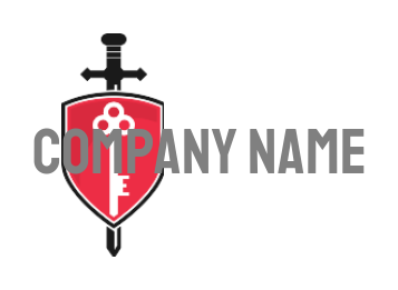 insurance logo sword and key with shield