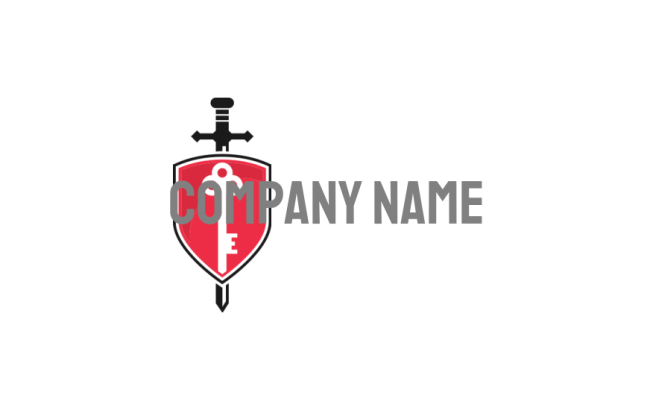 insurance logo sword and key with shield