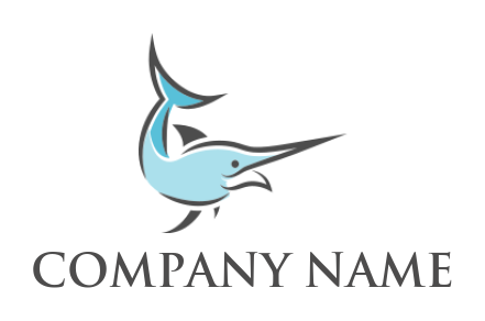 animal pet online sword fish swimming in water - logodesign.net