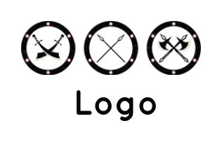 security logo sword spear and axes circles