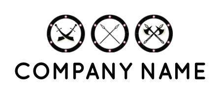 security logo sword spear and axes circles