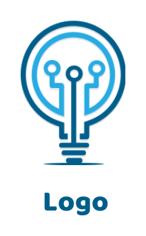 advertising logo of tech wire in line art bulb