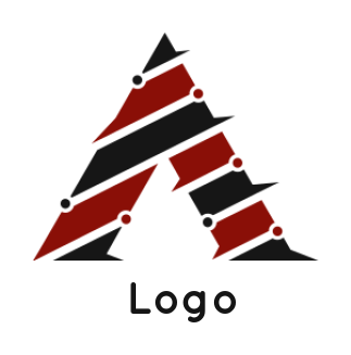 Letter A logo tech wires creating letter A