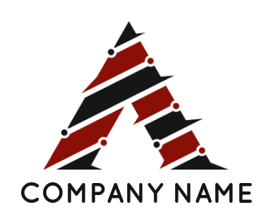 Letter A logo tech wires creating letter A