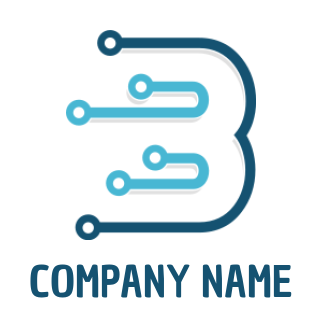 Letter B logo maker tech wires inside letter B