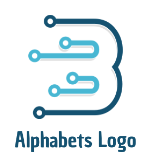 Letter B logo maker tech wires inside letter B