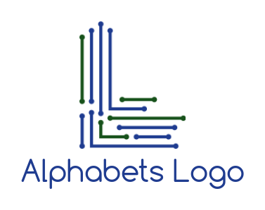 Letter L logo template made of tech wires 