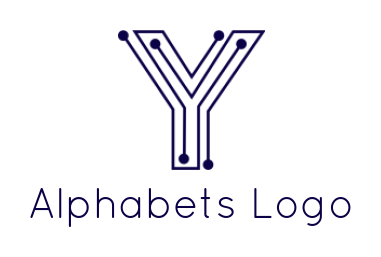 Letter Y logo online made of tech wires