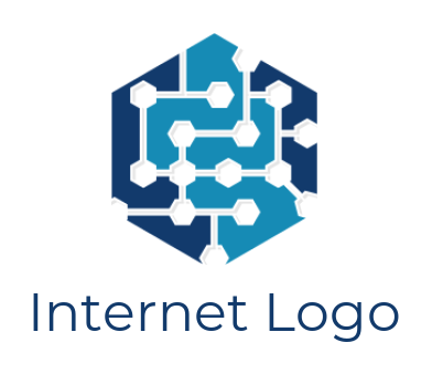 IT logo maker tech wires in hexagon - logodesign.net