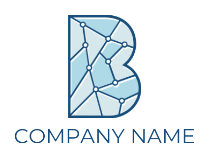 Create a Letter B logo home line art inside letter B