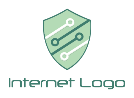 IT logo tech wires in shield - logodesign.net