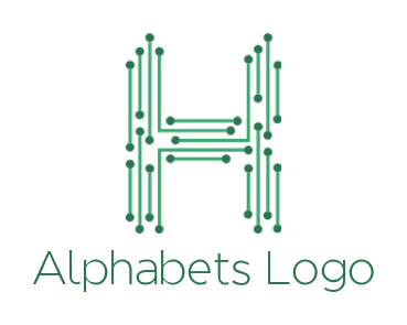 Design a Letter H logo made of tech wires