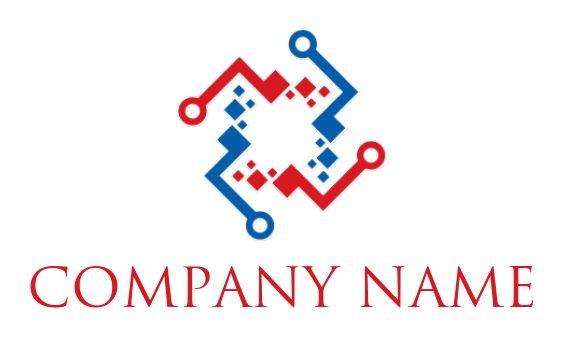 IT logo tech wires with pixels