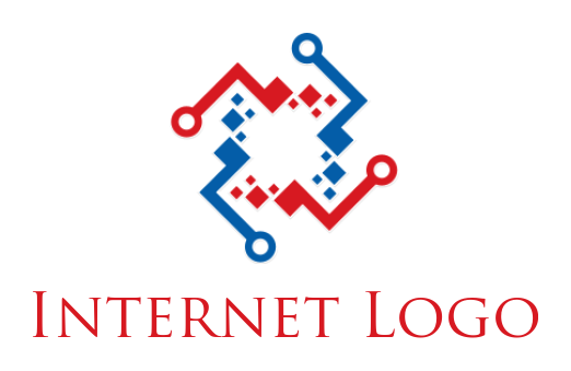 IT logo tech wires with pixels