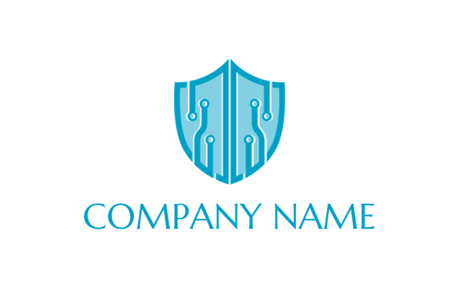 technology circuit in shield for IT company logo