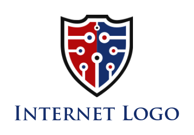 make an IT logo wires in shield 